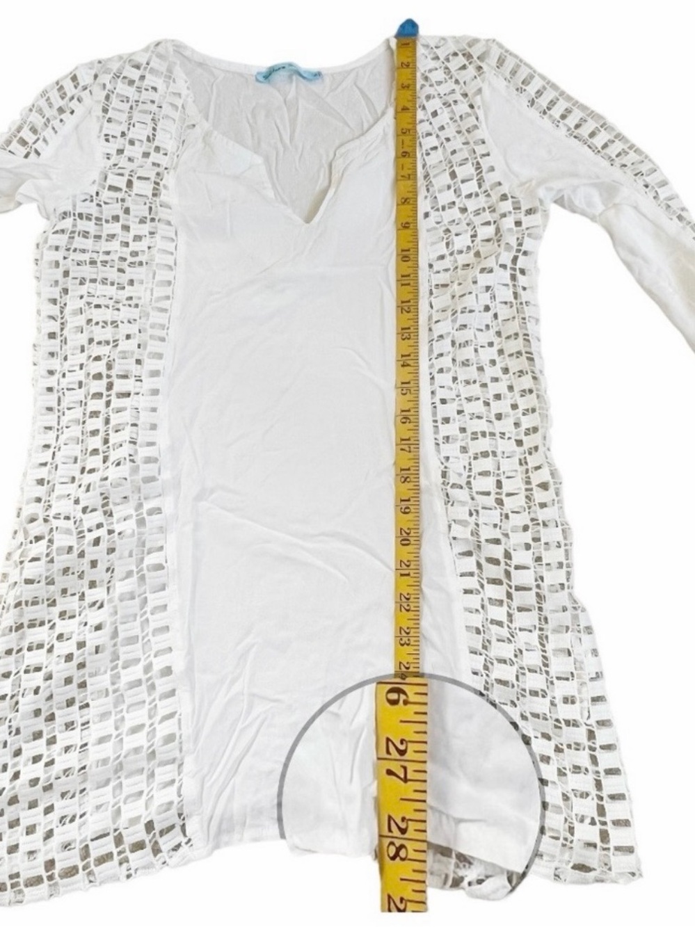 Solitaire White Crochet-Trim Swim Coverup Read Description - Picture 6 of 8